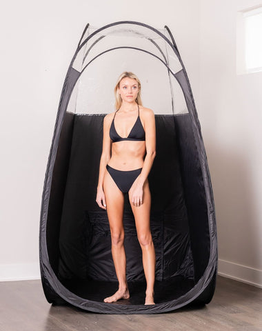 Tente de Bronzage en Spray Tan.Tent - Noire & 1/3 Transparente